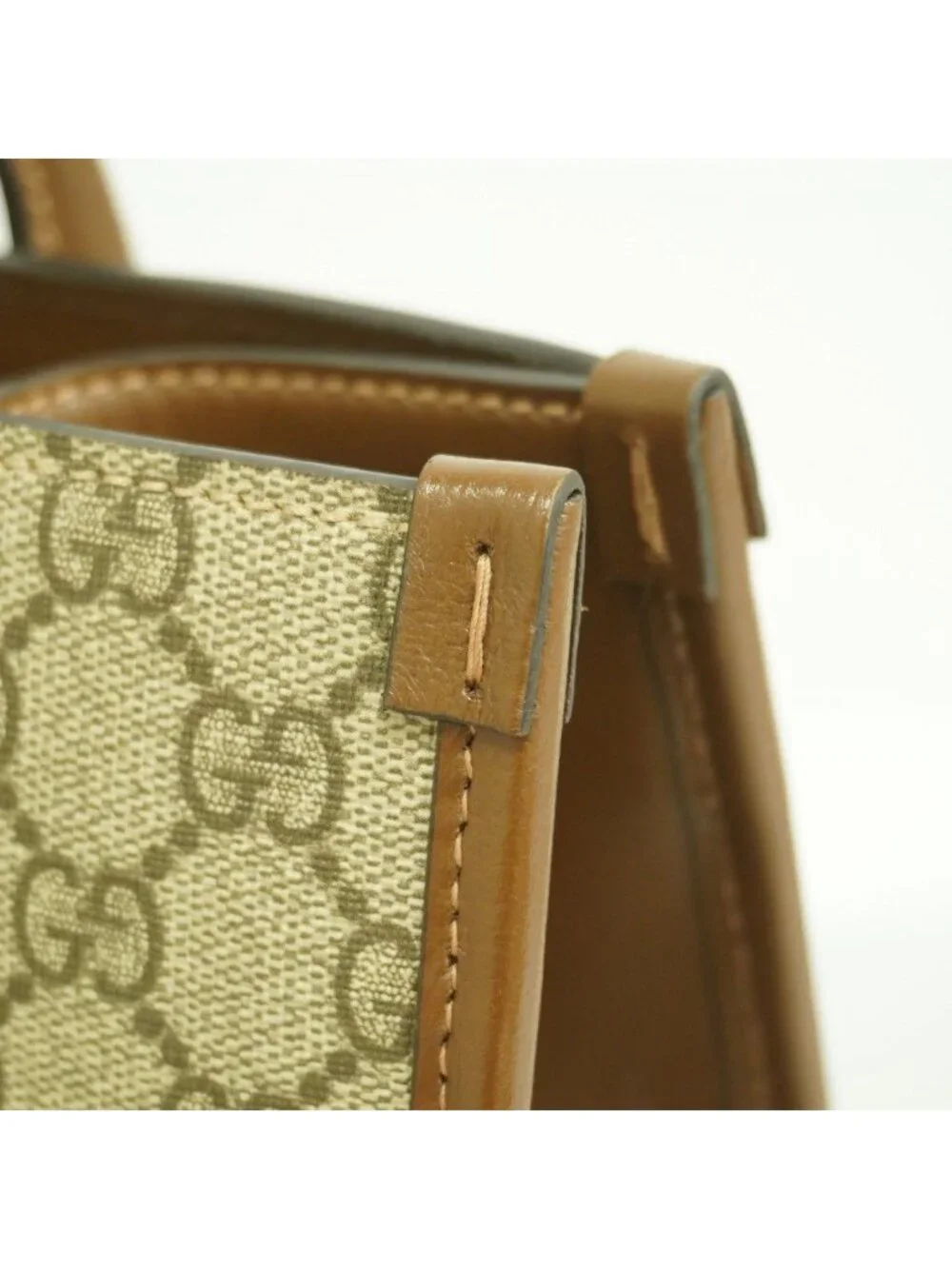 Gucci Tote GG Supreme Brown Gold 2-Way